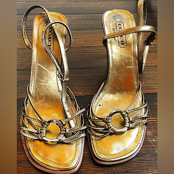 COACH STRAPPY HEELS size 8B - Picture 1 of 5